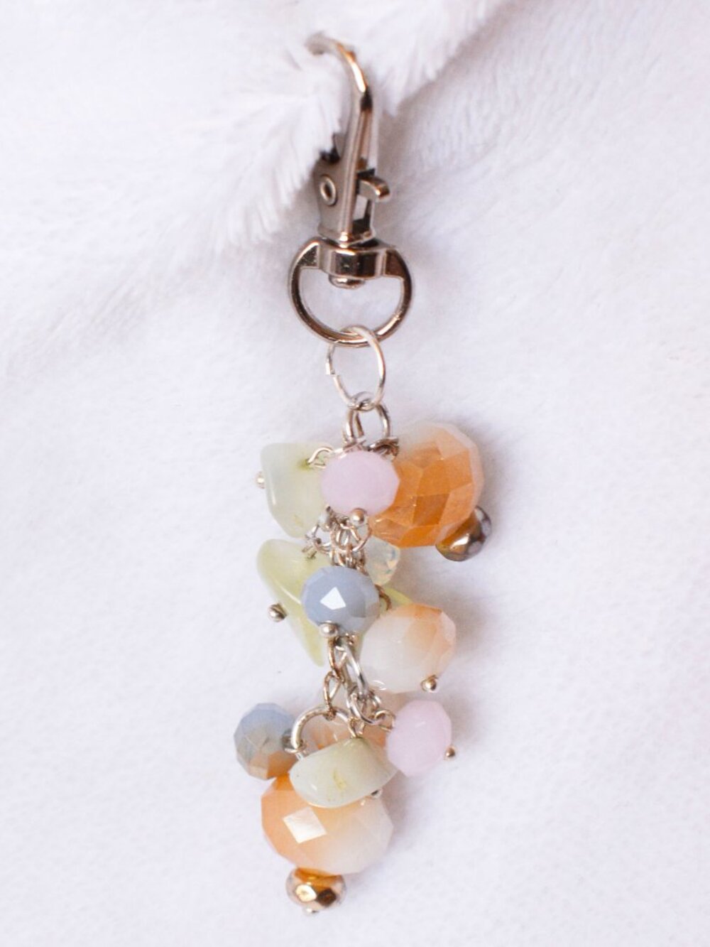 Upcycled Beaded Keychain Pastel Cluster Bag Charm